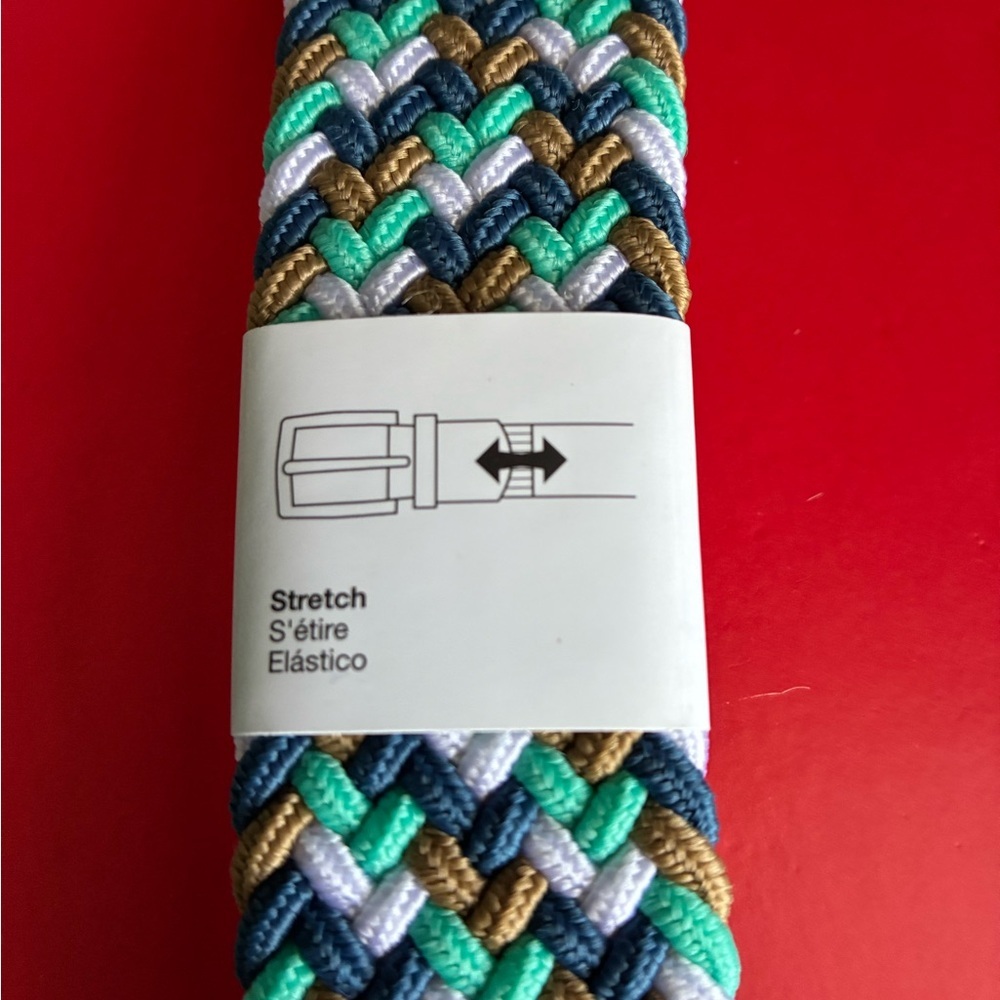 NIKE Belt,Nike Multicolor Braided Belt with Black Leather - Picture 7 of 11